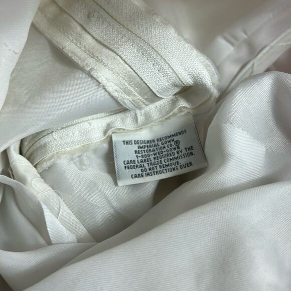 Vintage rosebuds and embroidery basque waist sheath style wedding dress small xs - Picture 13 of 16